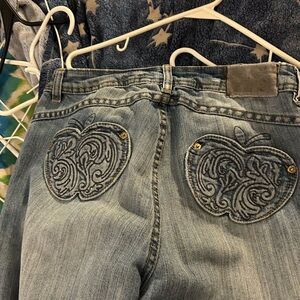 Apple Bottoms Light Blue Embroidered Jeans